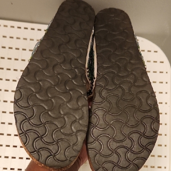 Cloudwalkers Women's Beaded Sandals - Green and Brown - Picture 3 of 5